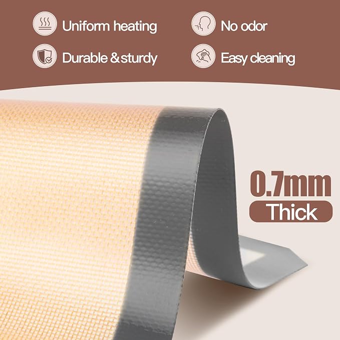 2-Pack Non-Stick Silicone Baking Mat, Food Safe Silicone Mats for Baking Cookies and Macarons - Silicone Baking Sheet(Gray）