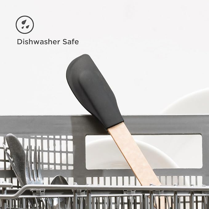 Epicurean Silicone Series Small Spatula-Natural Handle with Black Head