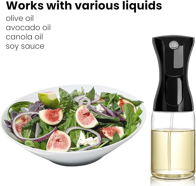 Mistifi Oil Sprayer for Cooking, 150ml Glass Olive Oil Sprayer, Fine Mist Spray Bottle for Air Fryer, Nonstick Frying, Salad, BBQ, Refillable Kitchen Oil Spray (PS88706)