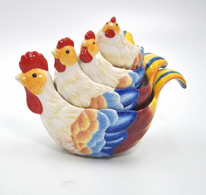 Cosmos Gifts 31983 Blue Rooster Measuring Cups