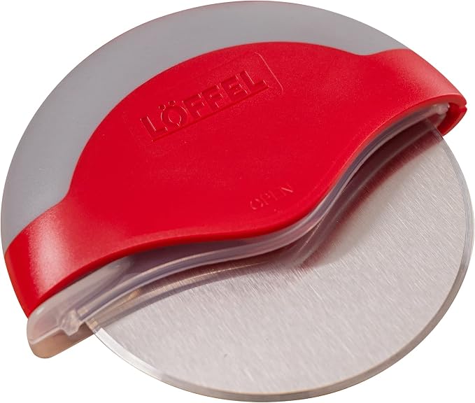 Premium Pizza Cutter Wheel - Slicer with Protective Blade Guard - Razor Sharp Stainless Steel - Easy to Clean & Detachable Slicer - Round Shaper With Cover & Slip Resistant Handle