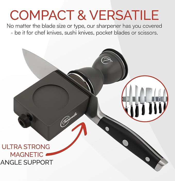 Tremenda Diamond Rolling Knife Sharpener Set – Manual Sharpening Tool with 4-Angle System – Portable Sharpener for Kitchen, Chef, and Pocket Knives