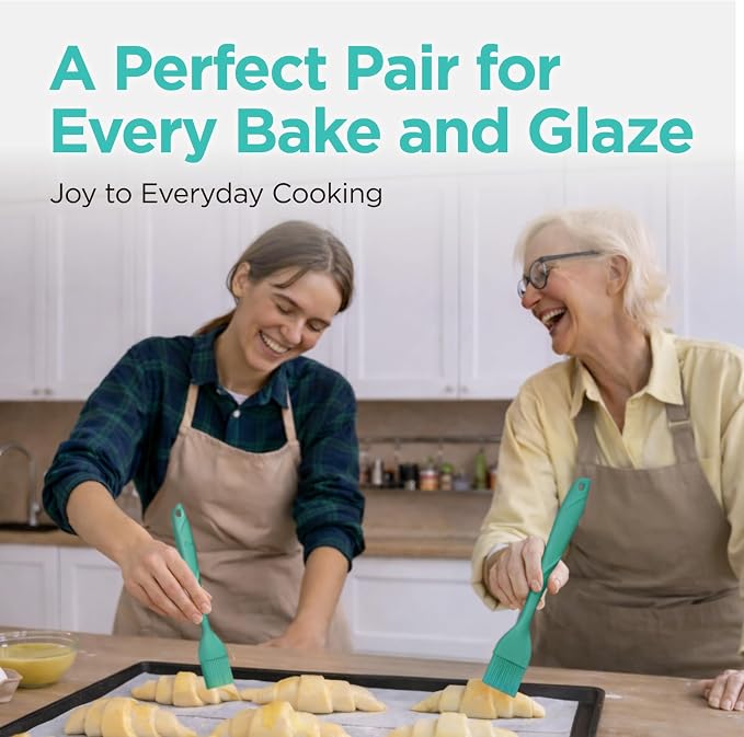 Kitchen Mama WaltzGrip Platinum Silicone Basting Pastry Brush, Teal | Heat-Resistant, For Cooking, Baking, Grilling, Spreading Oil or Butter, Dishwasher-Safe