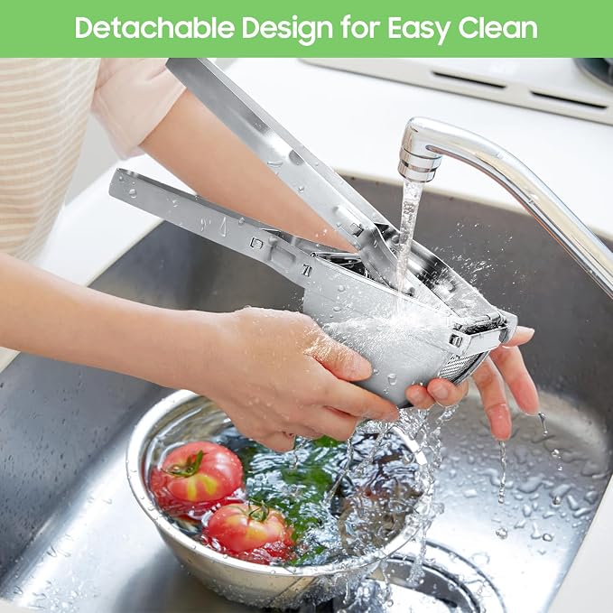 Potato Ricer, Stainless Steel Fruit Masher Heavy Duty Commercial Potato Press Mincer Food Chopper Kitchen Crusher for Mashed Potatoes Fruits Vegetables Yams Carrot