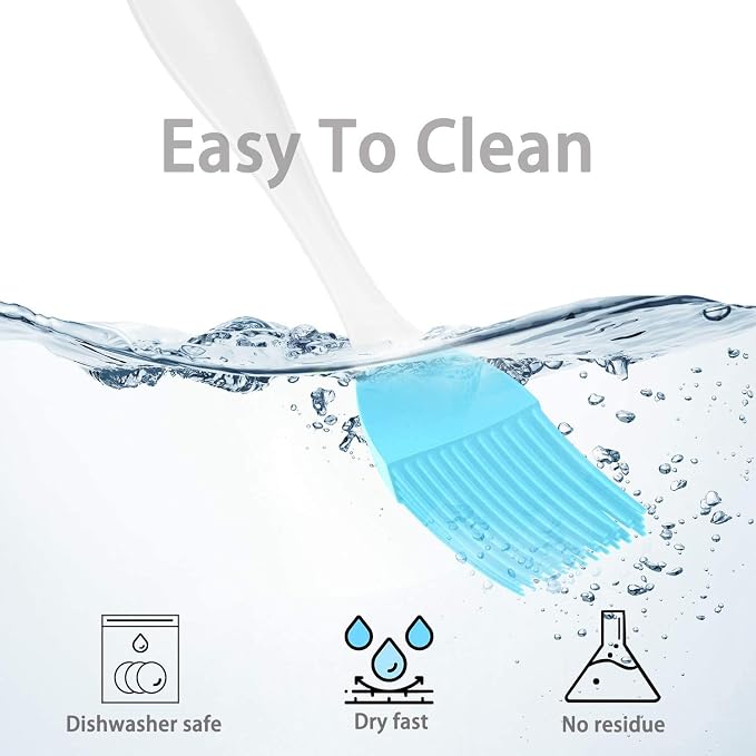 AXN Flat Pastry Brush | Multi-Purpose Silicone Durable Easy Use | Oil Cooking Brush for Grilling, Tandoor, Cooking, Baking, BBQ | Brush for Cooking | Cooking Tools | Multicolor - Set of 2