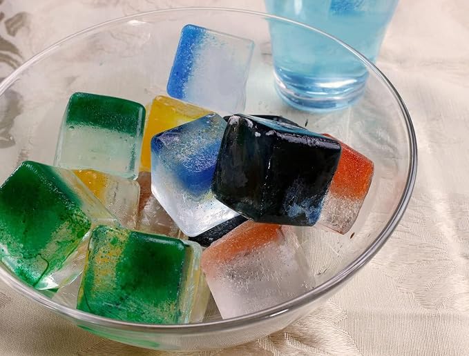 Ice Cube Mold Silicone Ice cube Tray Large Squares 2 x 6 Big Ice Cube Molds Set - Makes 12 Cubes! The Large Ice Cube Molds Made from Food Grade Silicone & are Reusable