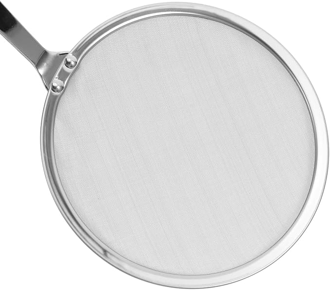 PRETYZOOM Stainless Steel Skimmer Spoon Colander Ladle Strainer Handle Oil Filtration Nut Milk Strainer