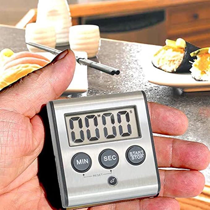 Elegant Digital Kitchen Timer Stainless Steel - Loud Alarm - Model eT-23