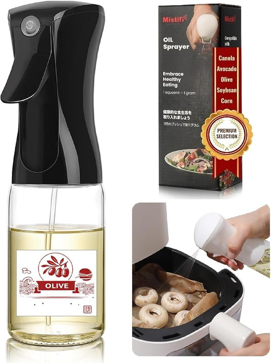 Mistifi Oil Sprayer for Cooking, 150ml Glass Olive Oil Sprayer, Fine Mist Spray Bottle for Air Fryer, Nonstick Frying, Salad, BBQ, Refillable Kitchen Oil Spray (PS88706)