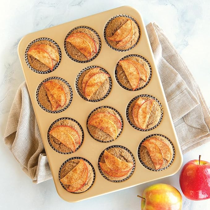 Nordic Ware Naturals Aluminum NonStick Muffin Pan, Twelve 2.75 Inch Cups