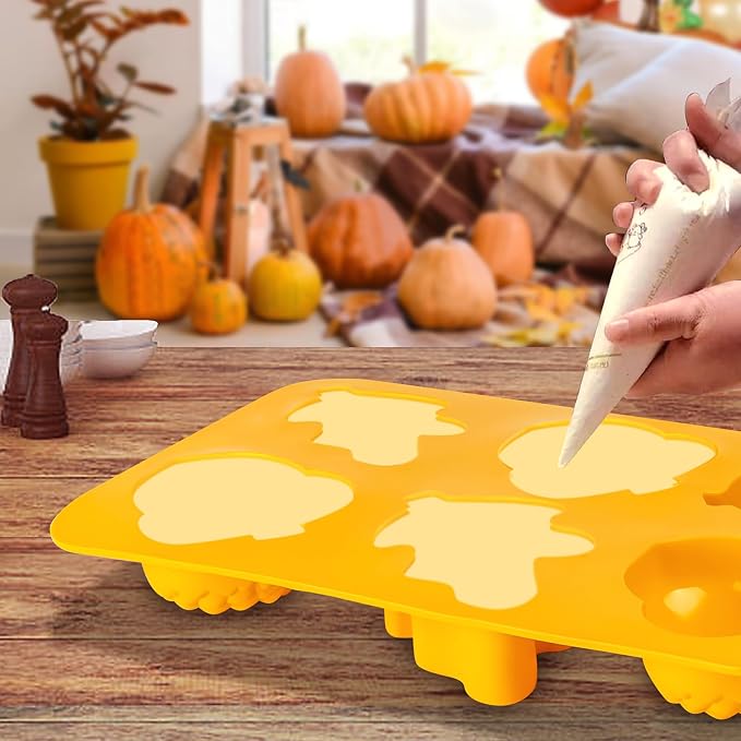 Fall Soap Molds Silicone Acorn Leaf Mold, 3 Pack Fall Autumn Baking Molds for Muffin Mini Cakes Jello Jumbo Chocolate, 3D Thanksgiving Molds for Making Soap Wax Candle