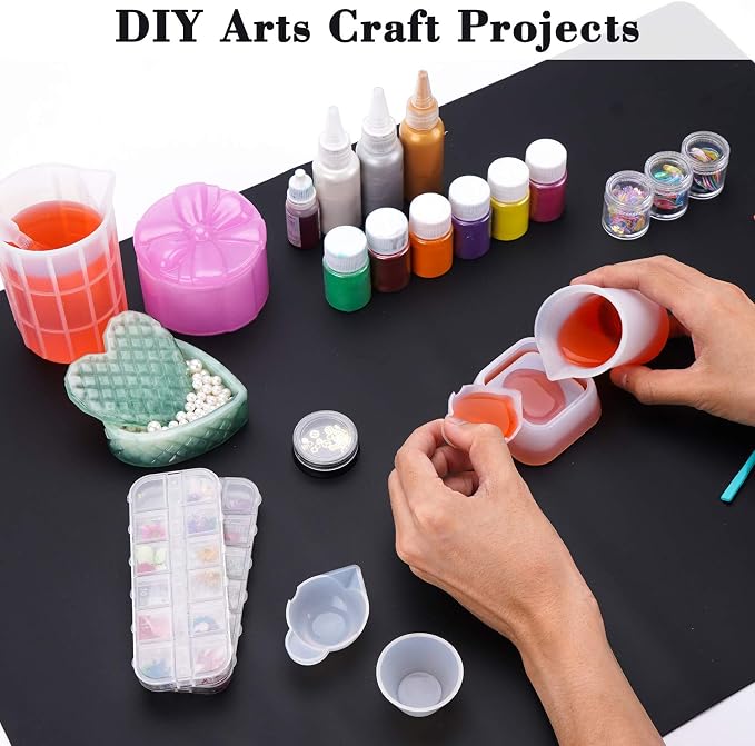 Gartful 9PCS Silicone Mixing Cups Set, Resin Casting Tool Kit, DIY Craft Set for Epoxy, 1pcs 700ml Oversize Measuring Cup, 1pcs 250ml Large and 3pcs 100ml Reusable Measurements Cups, 4pcs Mixing Cups