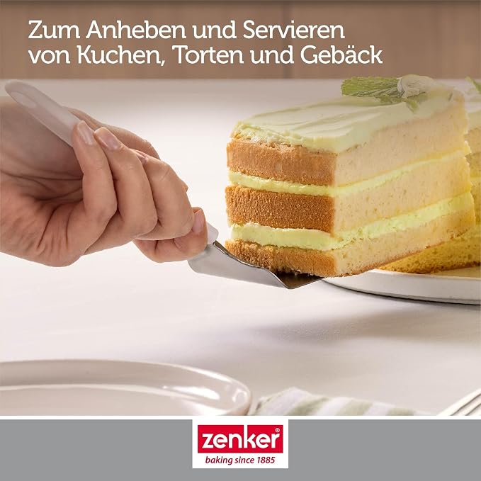Zenker Pure Elegance Cake Server - 28 cm, Stainless Steel Cake Server with Ergonomic ABS Handle, for Lifting and Serving Delicious Cakes, Pizza etc., Dishwasher Safe & Rustproof