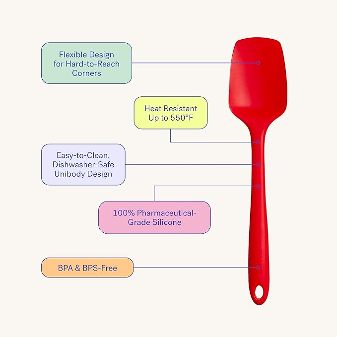 GIR: Get It Right Silicone Spatula Spoonula, Non-toxic Cooking Utensils for Nonstick Cookware, Cooking and Baking - Ultimate - 11IN - Black