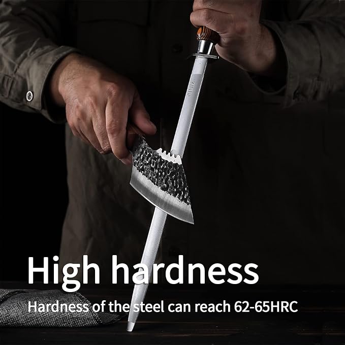 Sharpening Steel 10 inch Professional Knife Sharpener Honing Rod, Fine Lines, High hardness, Flat Knife Honing Steel