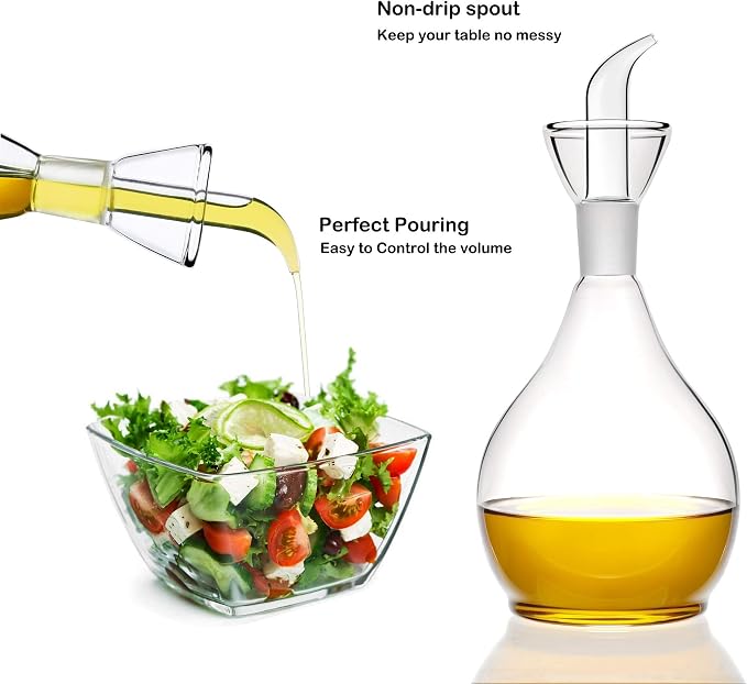 18ounce/ 550 ml Olive Oil Dispenser Oil Bottle Glass with No Drip Bottle Spout