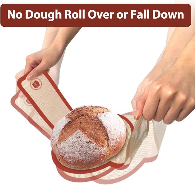Koolstuffs Silicone Bread Sling for Dutch Oven, 2 Pack Oval & Round | Nonstick, Reusable and Easy to Clean, Sourdough Tools & Baking Supplies, Oval and Round, Red