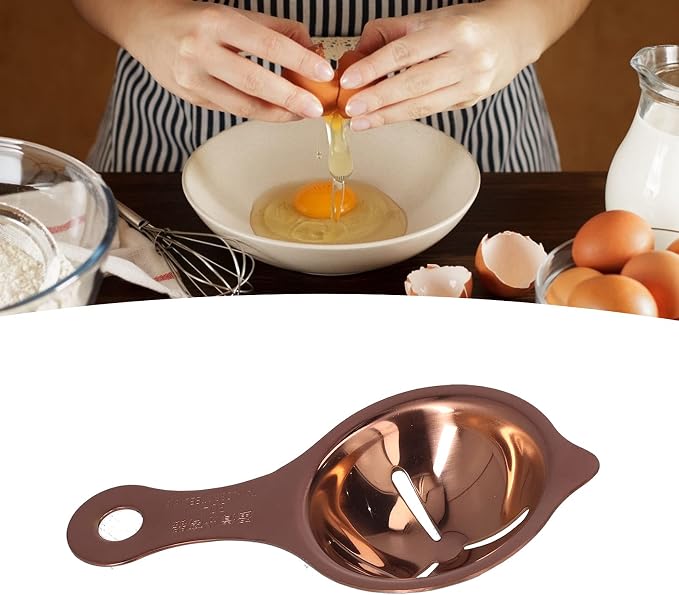 Stainless Steel Egg Separator Efficient Yolk White Divider for Baking Kitchen Gadget (Rose Gold)