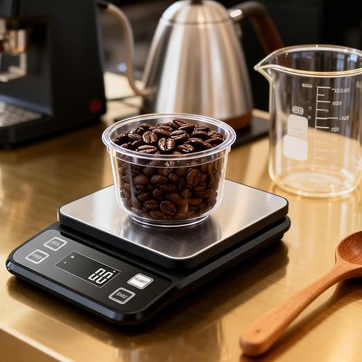 Waterproof Kitchen Scale, 5kg/11lb Food Scale Precisely Measures Grams and Ounces for Baking and Cooking, Stainless Stee Digital Scale with LCD Display Backlight for Food