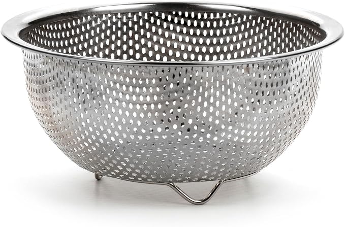 RSVP International Endurance Kitchen Collection Colander Strainer, Berry, Pierced Stainless Steel