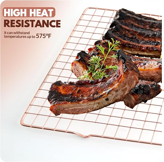 2 PCS Cooling Racks for Cooking and Baking, 15x10 Inches Stainless Steel Cooling Rack, Sheet Pan with Wire Rack for Baking Sheet, Bacon Rack Oven Safe Fits Jelly Roll Sheet Pan
