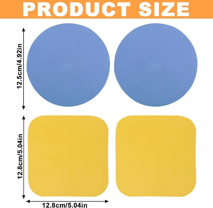 LUTER 4pcs Jar Opener Gripper Pad for Seniors with Weak Hands, Rubber | Multi-function Silicone Bottle Opener Lid Cap Rubber Gripper Pads Kitchen Coasters Gadgets, Blue, Yellow