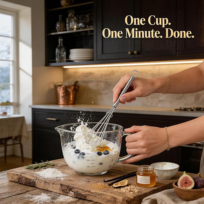 Anaeat Small Wire Whisk Set of 2, Portable Stainless Steel Kitchen Tiny Whisk & Egg Beater with Thick Wire - Sturdy Mini Mixing Balloon for Cooking, Blending, Whiping, Beating and Stirring (6" + 8")