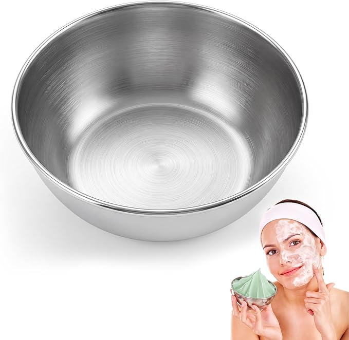 Teenyyou DIY Face Mask Mixing Bowl Stainless Steel Esthetician Facial Mask Bowl Facial Small Mixing Esthetician Supplies for Lady Women Skincare Home Salon Cosmetic Beauty(3.23 Inch,Silver,1 Pcs)