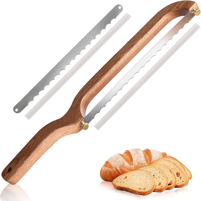 Bread Bow Knife for Sourdough, Bread Saw for Homemade Bread, Sourdough Knife Slicer Cutter for Left-handed Slicing