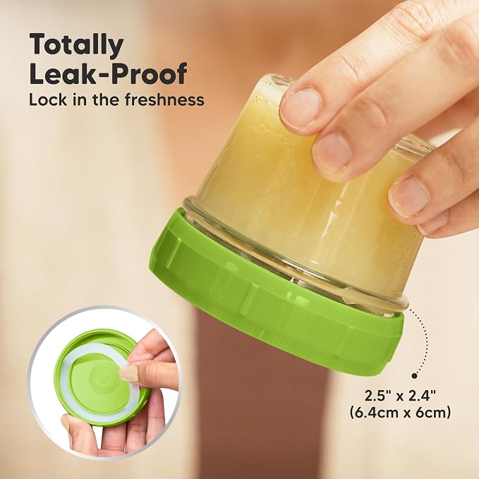KeaBabies 12pk 4oz Glass Baby Food Containers with Lids, Leak-Proof (Kea) | Microwavable Small Glass Jars, Baby Purees, Toddler Snack Storage Containers, BPA-Free, Dishwasher-safe, Freezer Safe