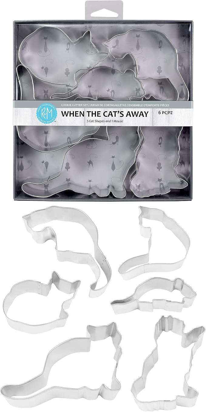 R&M International When the Cat's Away Cookie Cutters, Assorted, 6-Piece Set