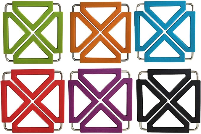 Tenta Kitchen Silicone & Stainless Steel Hot Pot Holder, Trivet Mat for Home Kitchen, Non-Stick/Non-Slip, Insulated, for Table Pad, Bowl Mats, Iron pot, Plate and Coasters