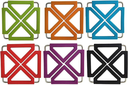 Tenta Kitchen Silicone & Stainless Steel Hot Pot Holder, Trivet Mat for Home Kitchen, Non-Stick/Non-Slip, Insulated, for Table Pad, Bowl Mats, Iron pot, Plate and Coasters