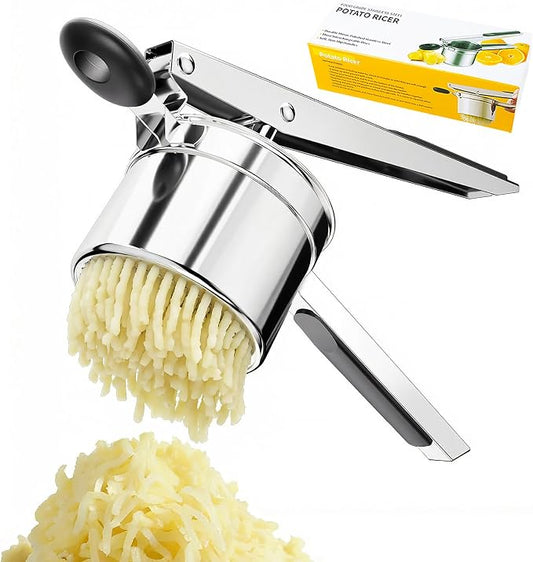 KAYCROWN Potato Ricer, Heavy Duty Stainless Steel Potato Masher and Ricer for Mashed Potatoes Tool, Lemon Squeezer