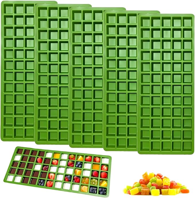 5 Pcs Silicone Food Molds for Harvest Right Freeze Dryer Medium Square Trays BPA-Free Reusable for Fruit Vegetable Ice Cubes Chocolate Candy