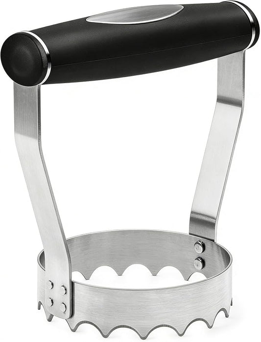 Food Chopper, Stainless Steel Hand Chopper with Ergonomic Grip Handle, 3-Inch Salad Chopper for Vegetable, Egg, Cabbage, Nut Tuna, Meat, Easy to Clean Manual Kitchen Tool