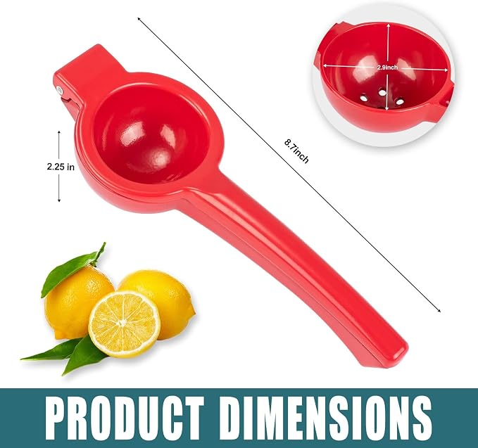 Y-ME Manual Juicer Citrus Lemon Squeezer, Fruit Juicer Lime Press Metal, Professional Hand Juicer Kitchen Tool(Red）