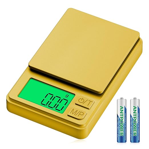 1000g Gram Scale, Diyife 0.01g Precision Pocket Scale with Backlit LCD | 7 Units, Protective Cover, Tare Function, Digital Jewelry Scale for Gold, Gem, Battery Included, Gold