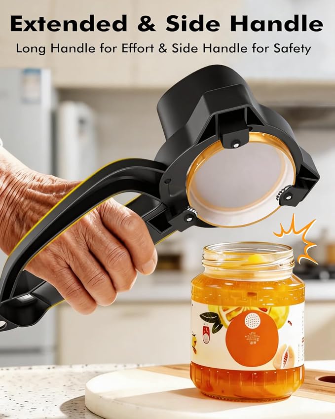 AMOSA Electric Jar Opener with Gripper Pad, Auto-Tighten & Manual Twist | 2-in-1 Rechargeable Jar Lid Opener & Bottle Opener for Seniors, Arthritis Sufferers, Weak Hands