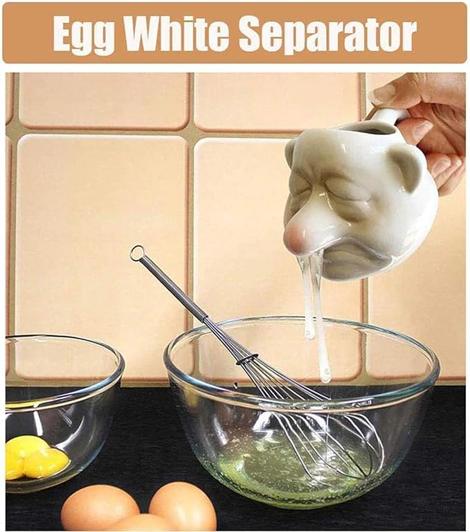 Ceramic Egg Yolk Separator, Funny Snot Cute Ceramic Snot Egg White Separator Kitchen, Suitable for Cooking Baking, Creative Kitchen tools