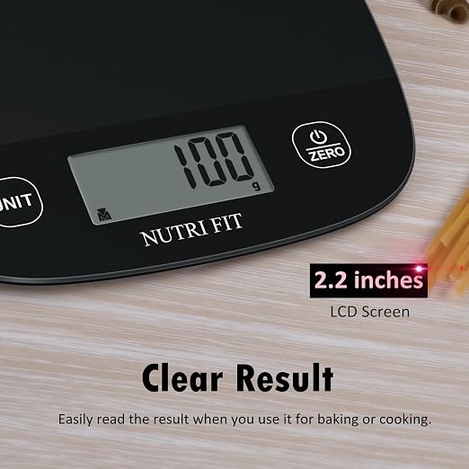 Food Scale Kitchen Scales Digital Weight Grams & Ounces Black | Ultra-Slim, Max 11lbs 0.1oz Precision, Smart Tare, Baking Cooking, Accurate for Weight Loss, Coffee, Keto Diet, Meal Prep
