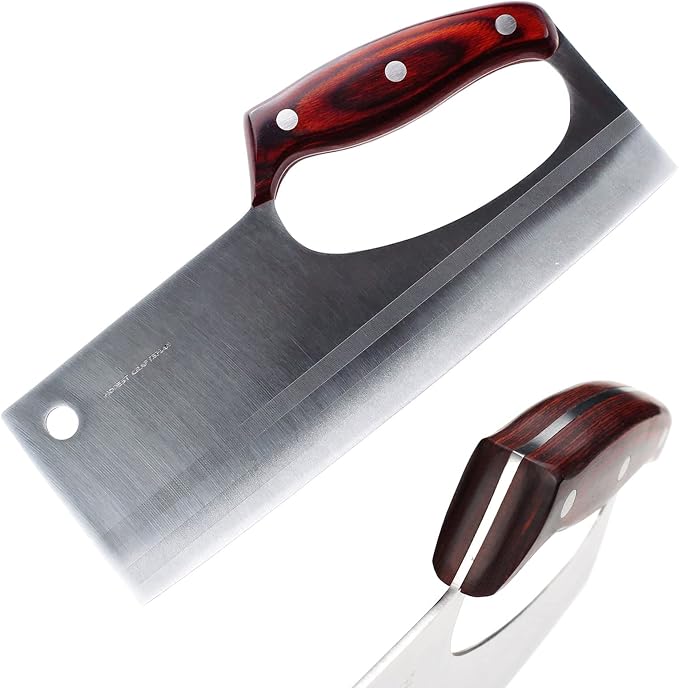 Meat Cleaver Knife Japanese Chef Knife for Vegeable Meat Cutting | Effort Save Unique Knives With Easy Handle, Razor-like Sharpness