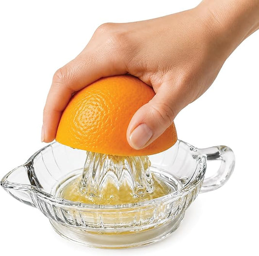 Fox Run Glass Manual Heavyweight Juicer For Standard Small-to-Medium Lemons, Limes, Oranges and More