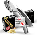 Lifetime Replacement Garlic Press Stainless Steel No Need to Peel, Detachable Handle for Coarse Mincing - Premium Garlic Mincer Tool, Rust-Proof, Easy to Clean, Dishwasher Safe Garlic Crusher