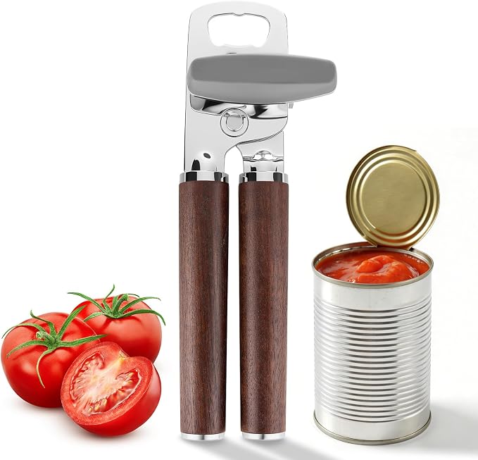 KULUNER Jar & Bottle Opener with Solid Walnut Wood Handle, Large Easy-Turn Knob, Manual Handheld Design for Arthritis & Weak Hands, Non-Slip Grip Kitchen Tool (Natural Walnut)