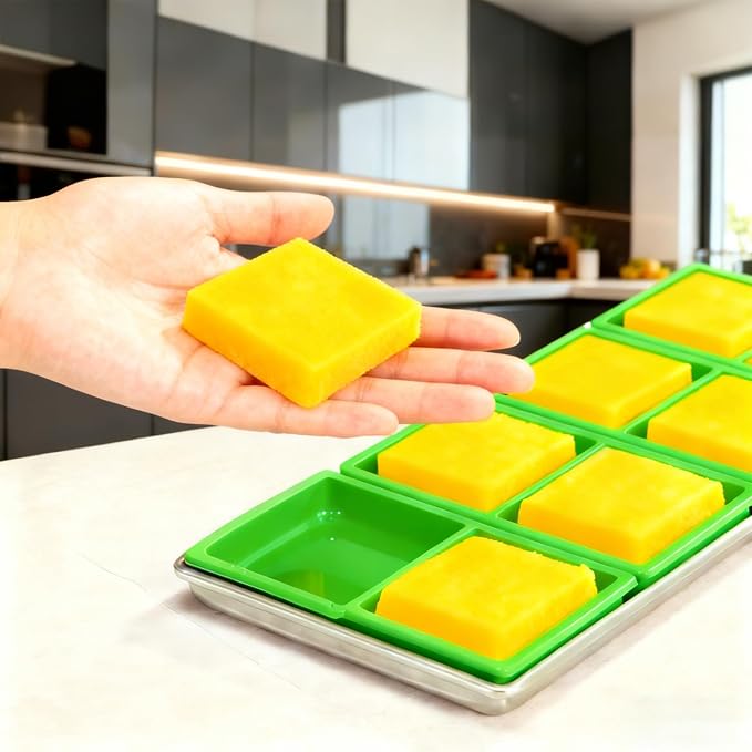 4 Pcs Silicone Food Molds for Harvest Right Freeze Dryer Medium Square Trays BPA-Free Reusable for Fruit Vegetable Ice Cubes Chocolate Candy (Type B)