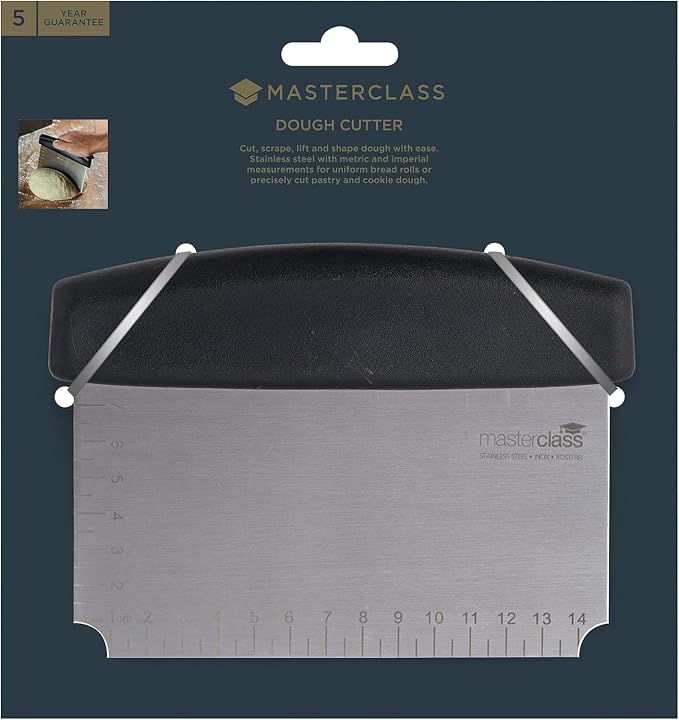 MasterClass Stainless Steel Dough Scraper/Cutter, Silver, 15 x 7.5 cm