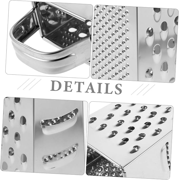 SHERCHPRY Multi-Use Kitchen Grater Stainless Steel Vegetable Slicer and Shredder with Handle 7.08X3.46X2.48 Inches for Cheese Fruit and Veggie Preparation