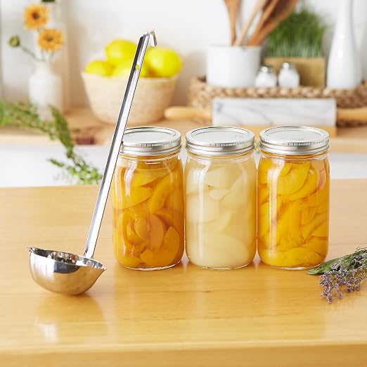 RSVP International Endurance Canning Collection Non-Reactive 18/8 Stainless Steel, Dishwasher Safe, Ladle, 13-1/2"
