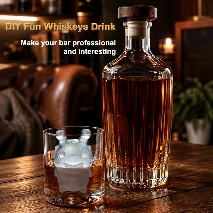 3D Bee Ice Cube Silicone Molds Tray for Whiskey, Cocktail, Drink, Bar; Rich Details. Fun Animal Mold for DIY Craft Taba Squishy Chocolate Soap Candle Resin Gift for Women Girls Boys; 2 Pack